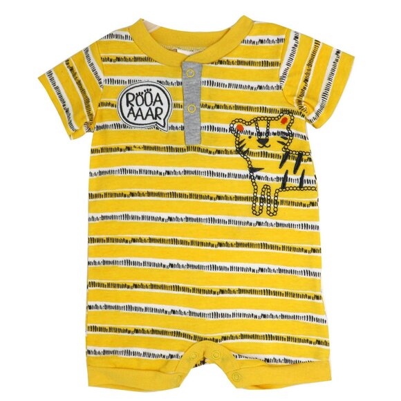 Baby Emporio - Yellow Striped Lion / Tiger Short Romper - Picture 1 of 7
